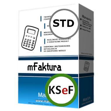mFaktura Standard 2026 PL KSeF - łatwe wystawianie faktur rachunków bez VAT lub z VAT - JPK - licencja dożywotnia